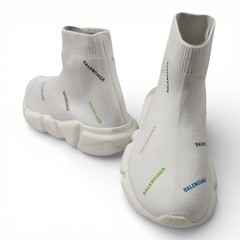 Balenciaga Youth White Multi Logo Speed Sock Sneakers Size EU 23 24 NWB 0003