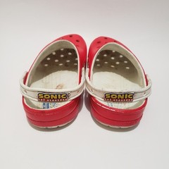 Sega Sonic The Hedgehog Crocs Red Slip On Clogs Men’s Size 6 Women’s Size 8.