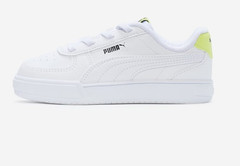 PUMA Caven AC JUNIOR Lace Up Sneakers Casual Shoes ~ White / Lemon NEW