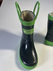OAKI Kids Waterproof Rubber Rain Boots with Easy-On Handles, Size: 6