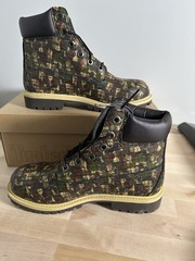 Timberland Junior’s 6 in Classic Green/Tan #20967 5.5 Camo Plaid