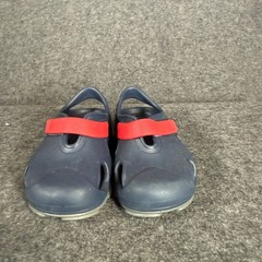 Crocs Kids Swiftwater Clog Navy Blue Red Hook Loop Strap Shoes Size C10