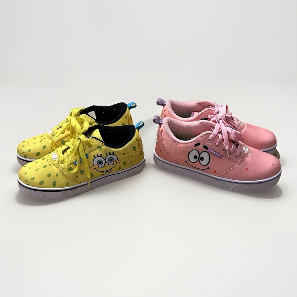 Heelys Spongebob Squarepants & Patrick Sneaker Skate Shoes Youth Sz 6 Lot of 2