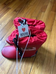 Moschino kids’ teddy bear red rain boots