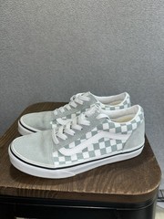 Vans Ward Old Skool Checkerboard Sneakers Youth 4 Teal White Low Top Lace Up