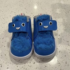 Nike Monster Fur Face Infant‘ Athletic Sneakers Blue Yellow White Hook & Loop