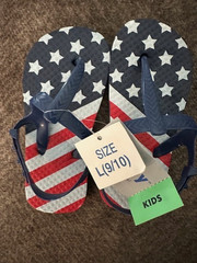 Kinnly Flip Flops Kids RWB Patriotic 7/8 9/10 11/12 13/1 2/3 Y5/6 Y7/8 TX