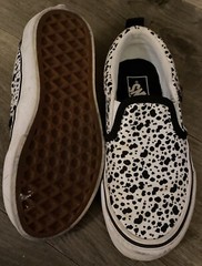 Vans Asher Dalmatian Black White Size 12 Youth EUC