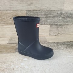 Hunter Little Kid First Classic Rain Boot Sz 7 Navy Waterproof Round Toe Pull-On