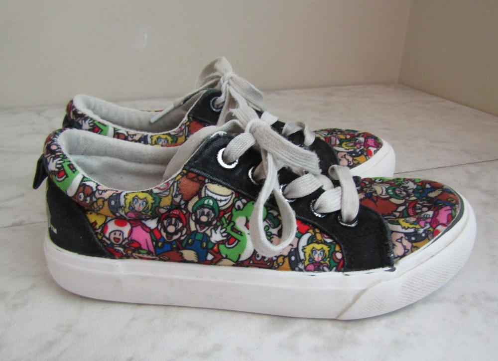 Ground Up Super Mario Bros Multicolor Lace Up Sneaker Shoes Kids Size 13