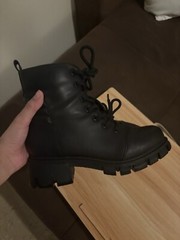 Children’s Black Lace up platform combat boots size 2