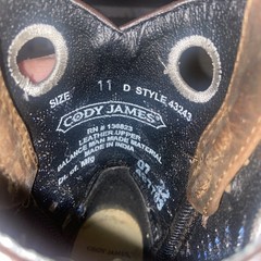 Cody James Two Tone Leather Cowboy Boots Hole Pulls Style 43243C Yung’uns Sz 11