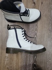 Doc Dr Marten 1460J White Combat Boots Size Mens 4 Womens 5