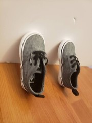Vans Off The Wall Grey 721356 Toddler Slip On Shoes Sneakers (Size 6)