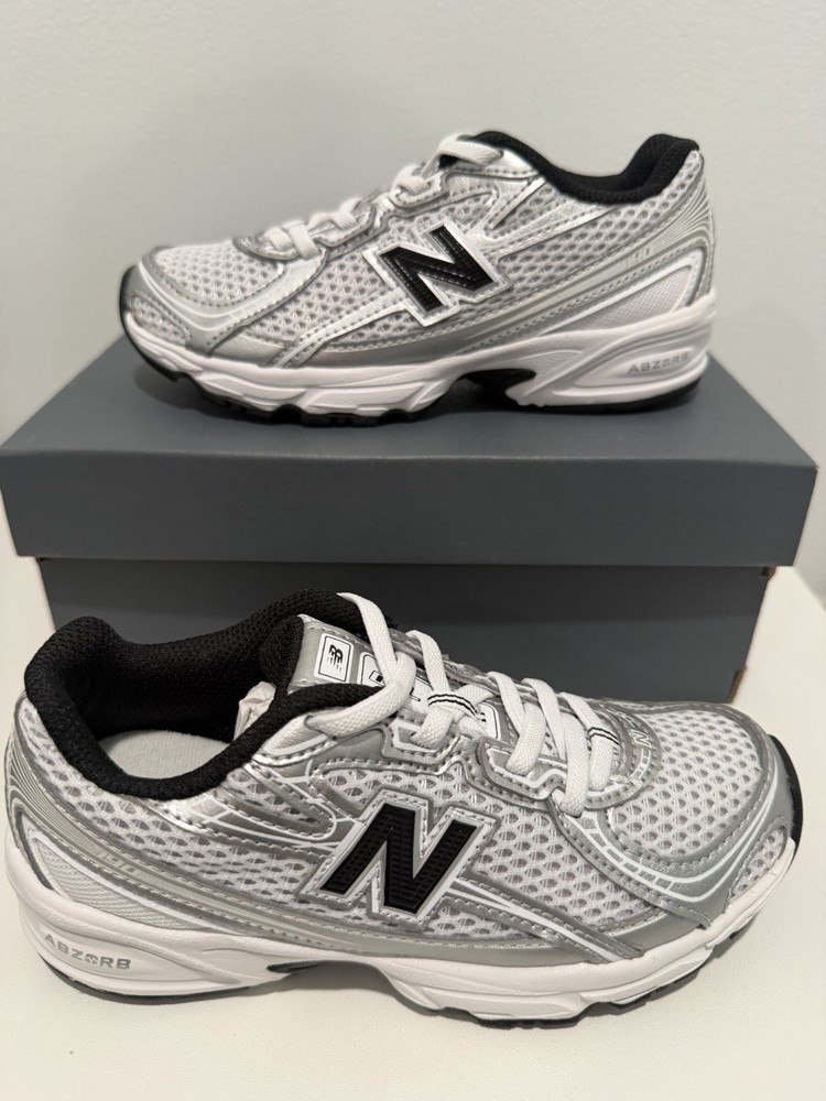 New Balance 740 Bungee Lace Mesh Sneakers Gray/Black/White Kids US 12 M PZ740NW