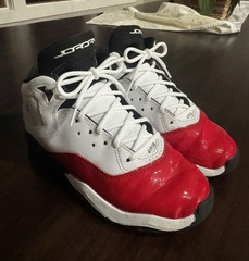 Jordan 12 White/Red/Black Mid Top Unisex Kids Sneaker 3Y CK1426-106