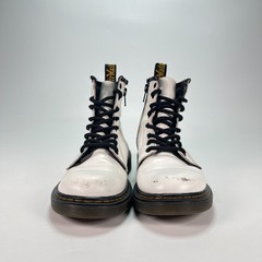 Dr. Martens 1460 White Leather Side Zip 8-Eyelet Lace Up Combat Boots Youth Sz 2