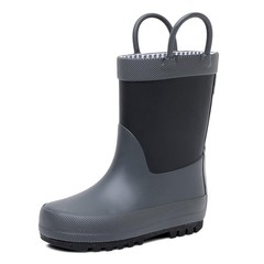 Toddler Rain Boots with Easy-On Handles, Waterproof, Premium Natural Rubber, …