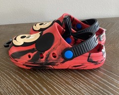 Disney Mickey Mouse Toddlers Red Clogs Slides Back Strap Shoes Unisex Size 9-10