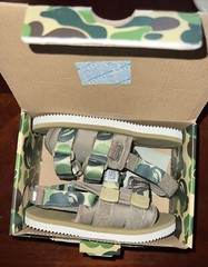 AUTHENTIC KID A BATHING APE BAPE Suicoke Size K13 Cm20 Slides Sandals BEIGE Rare
