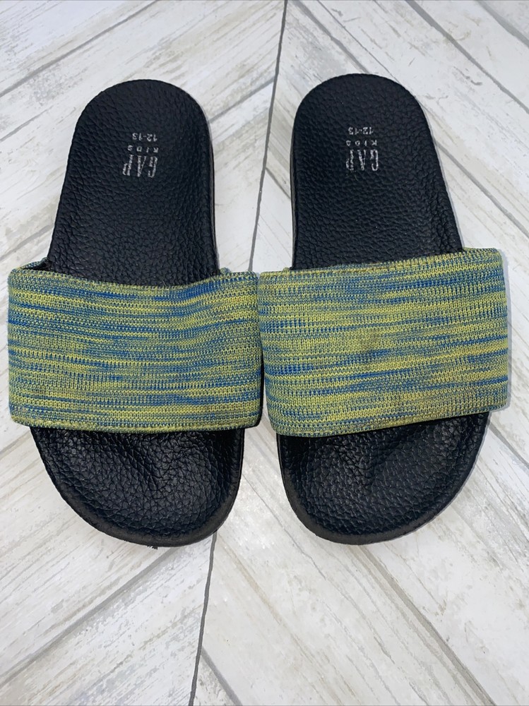 Kids Sandals Memory Foam Slides Blue Green Boys Size 12/13 shoes sandals slip on