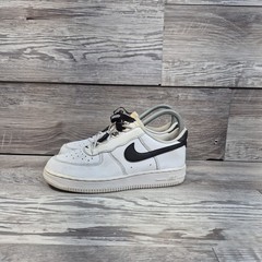 Nike Air Force 1 Toggle Stretch Lace White Black Swoosh Shoes Size 2Y Kid