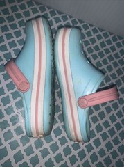 Crocs Crocband Clogs Ice Blue/White/Pink beach shoes J 2