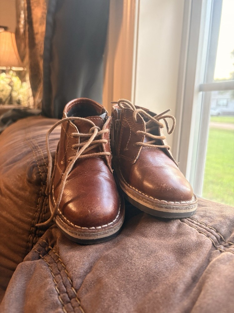 Steve Madden Tharkeen Unisex Kids Brown Leather Chukka Ankle Boots Size 9