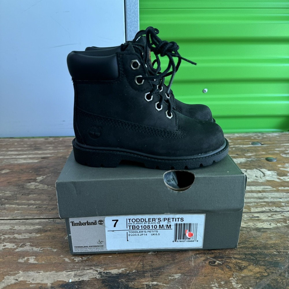 Timberland 6in Premium Boots Black Classic Size 7 Toddler New In Box
