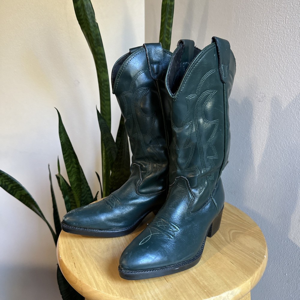 Vintage Capezio Spruce Green Cowboy Boots Children’s Size 13