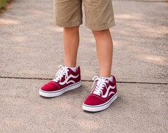 VANS Old Skool Red White Canvas Sneaker Kids US 4.5 EUR 36 Lace Up