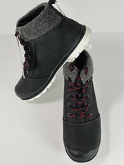 Black Hiking Boot Shoe Grey Flannel Trim Levy by Cat & Jack unisex Youth Size 4