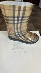 Burberry Kids Nova Check Rain Boots EU 27 / US 10C Made in Italy Plaid Rubber