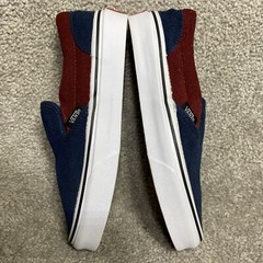 Vans Off The Wall Pop Cush Blue/Maroon Slip On Low Skateboarding Shoes US Kids 2