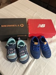 Kids Shoes Bundle Size 5.5 Merrell Trail + New Balance Sneakers Lot 2