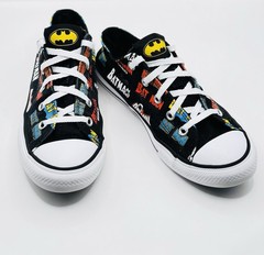 Converse Youth Kids SZ 2 Warner Bros DC Comics Batman Tennis Shoes 367321F