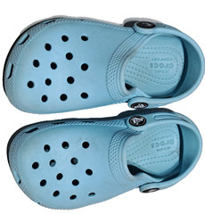 Crocs Classic Light Blue Slip on Clogs With Strap, Sz C 11 outdoor style casual