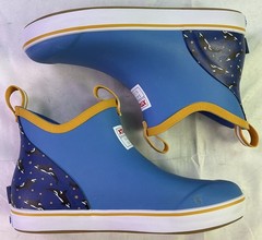 Xtratuf Kid’s Ankle Deck Boots-Light Blue/Whale Pattern-Size: 5