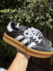 ADIDAS Samba XLG J Kids Size 4.5 White Black Sneakers