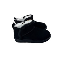 Koolaburra UGG Koola Ultra Mini Black Suede Boots Size 1 Kids 1167971K K/BLK NEW
