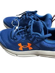 Under Armour Assert 10 Kids Running Shoes Blue Orange 3026182-401 Size 5Y New