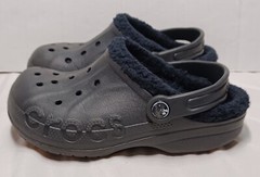 Crocs Classic Black Lined Comfort Slip-on Shoes w/Ankle Strap Junior’s Size 2/4