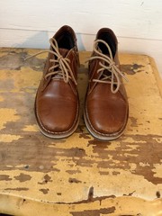 Steve Madden boys Brown Leather Chukka Ankle Boots Lace-Up Side Zip 12 toddler