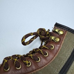 Dr. Martens Kids Size 1 Leather Canvas Lace Up Boots Flannel Lining 1460 Shoes