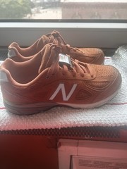New Balance 990v4 Orange Suede Low Top Lace-Up Sneakers Unisex Kids Size 5