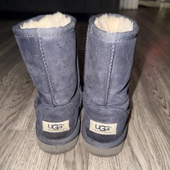 UGG Australia Suede Sheepskin Lined Pull-On Mid-Calf Snow Boots Gray 3