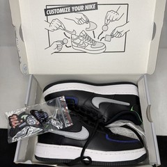NIKE AIR FORCE 1/1 Black Metallic Silver DH7341 001 (GS) Youth size 6Y
