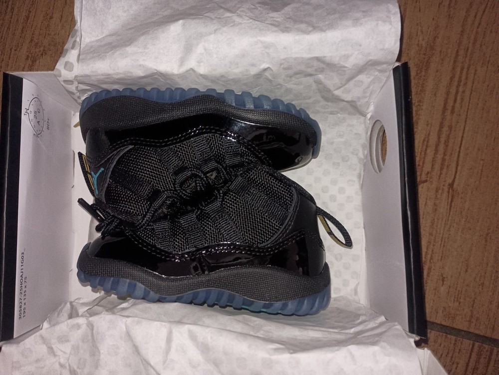 Jordan 11 Retro (TD) Black/Gamma Blue-Black 378040-047 Size 4c
