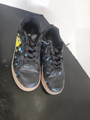 SpongeBob Patrick Star Kids Sneakers Black Bubble Print Shoes Size 4 Youth
