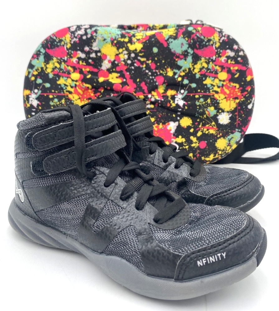 Nfinity MIDNITE BEAST MID TOP Kids‘ NEW Cheer Shoes Black Multiple Sizes